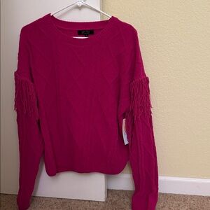 Pink Fringe Sweater